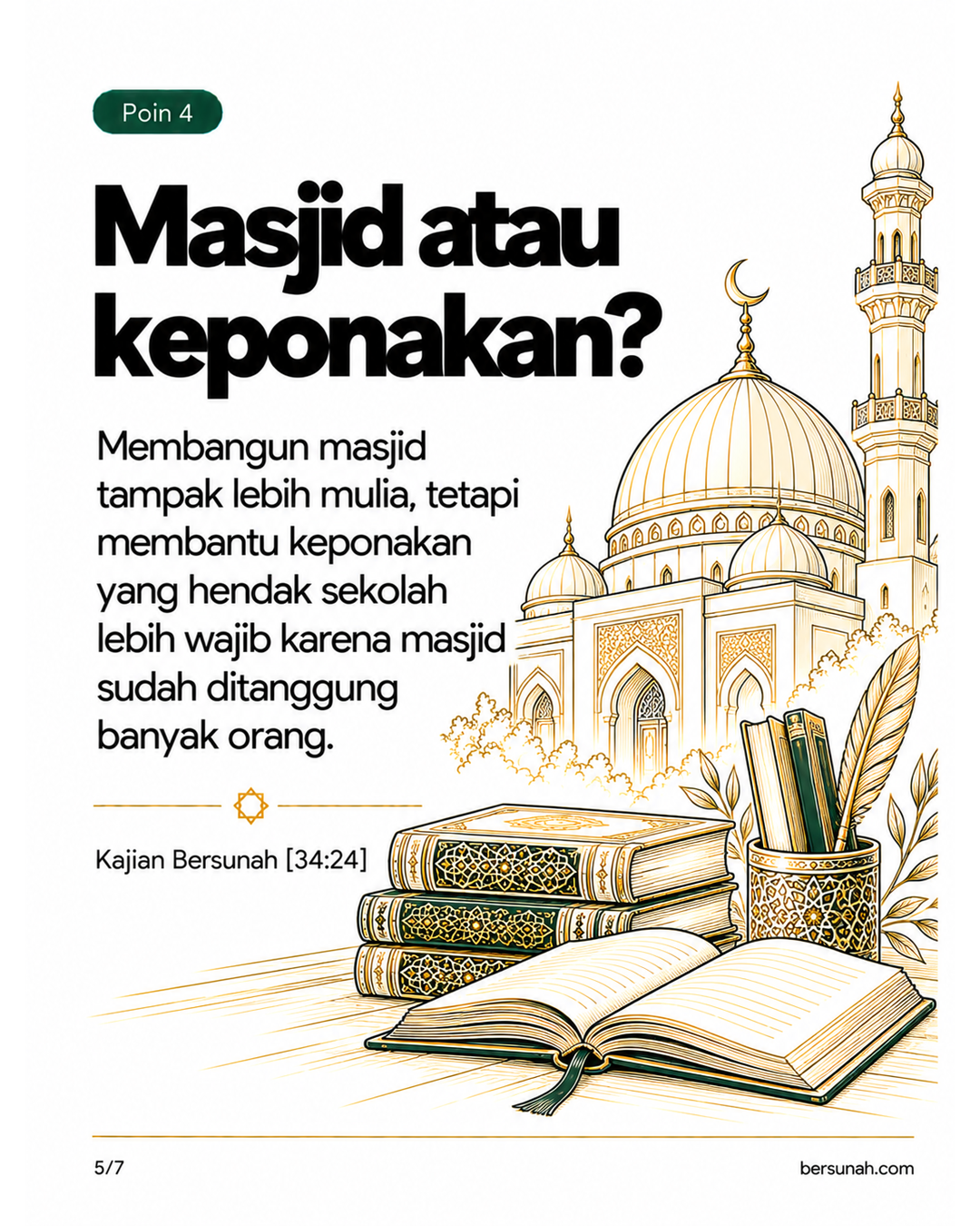 Carousel Fiqih Prioritas Amal slide 5: Masjid atau keponakan, mendahulukan kerabat yang membutuhkan bantuan mendesak dengan pahala sedekah plus silaturahim