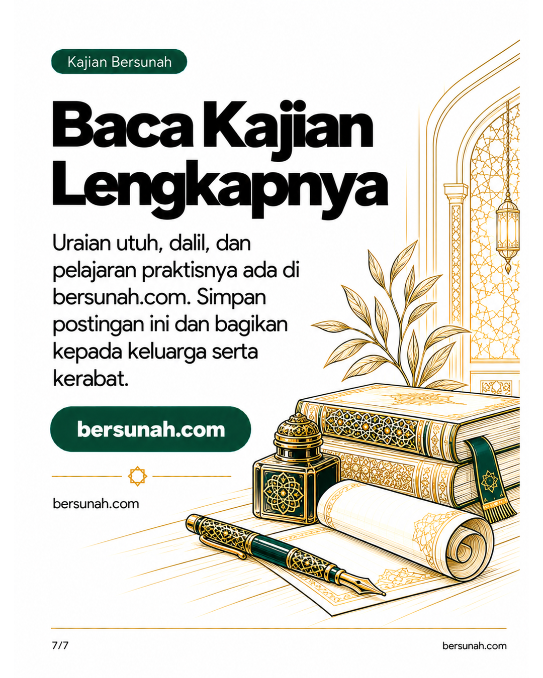 Carousel Fiqih Prioritas Amal slide 7: Ajakan membaca kajian lengkap Fiqih Prioritas Amal di bersunah.com